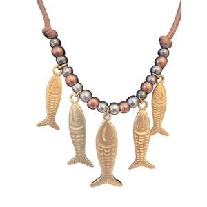 Vintage Sardine Charm Necklace